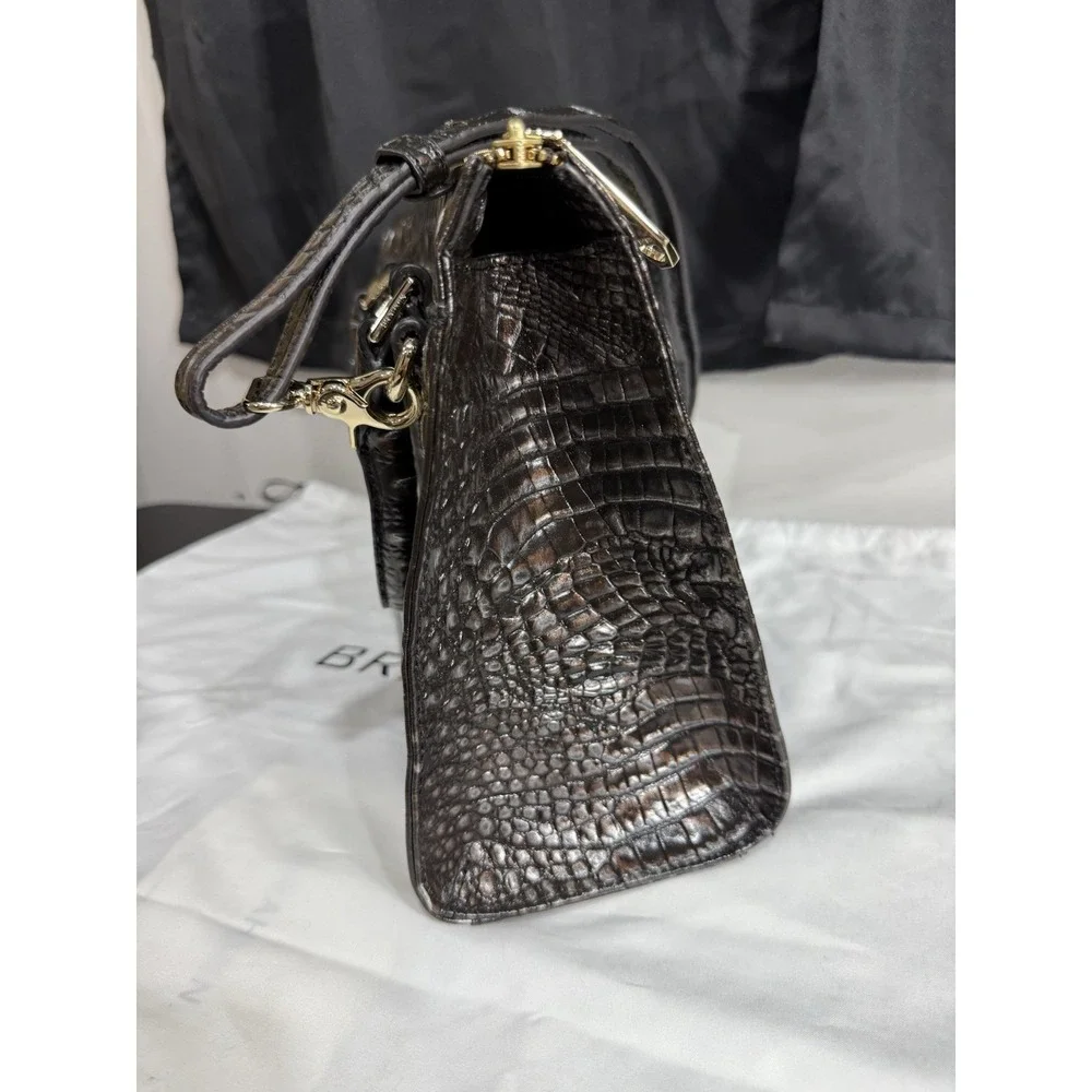 BRAHMIN Anywhere‎ Convertible Satchel Ironwood Melbourne Leather Handbag